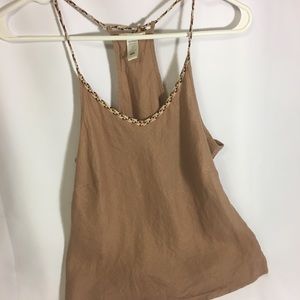 Tank top with multi-color woven detail